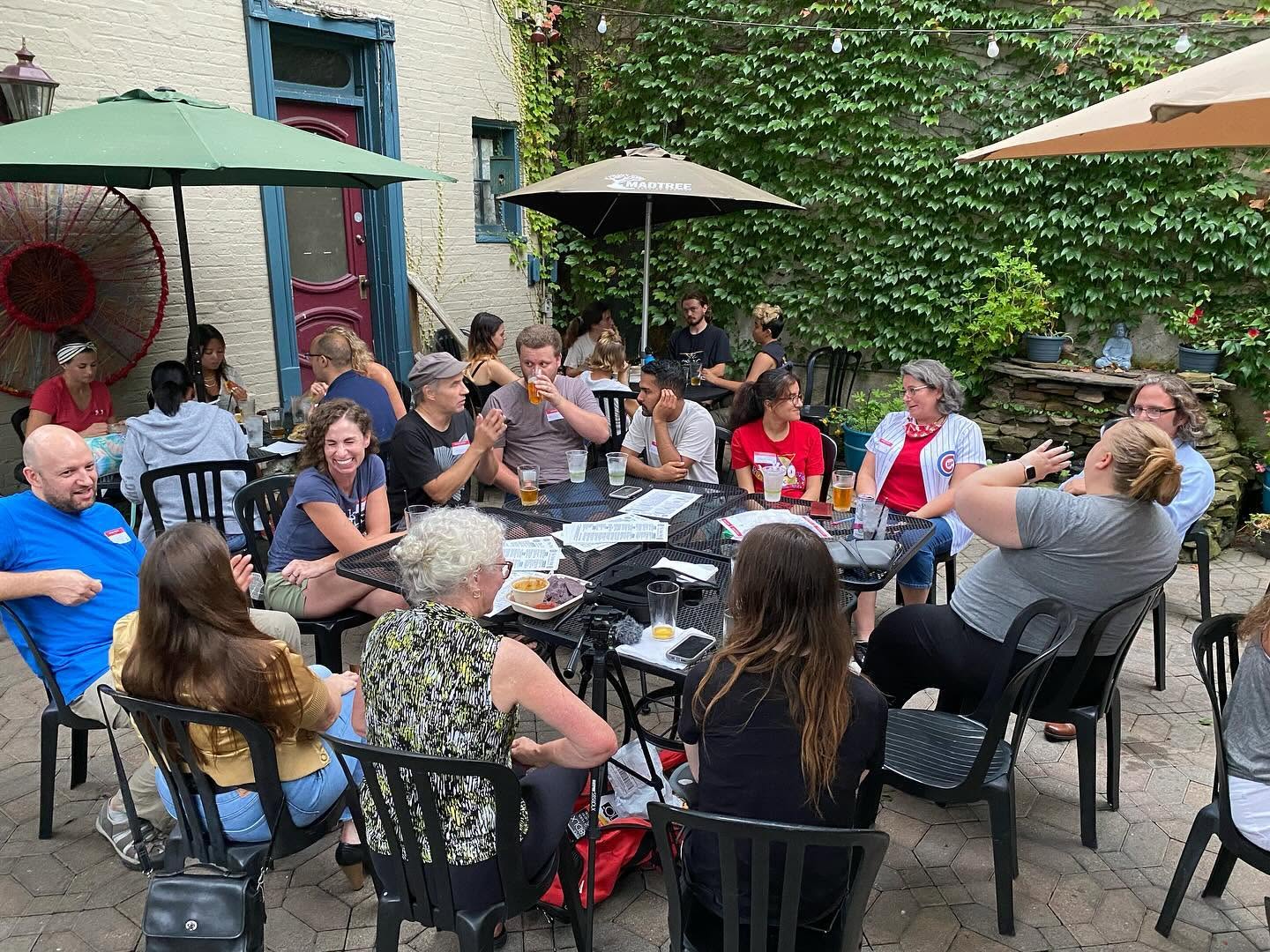 Co-Laborative gathering on a Dayton patio